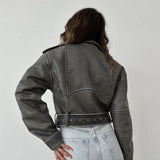 Women's Washed faux leather Jacket