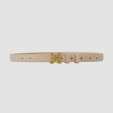 Sculpted Buckle Leather Waist Belt