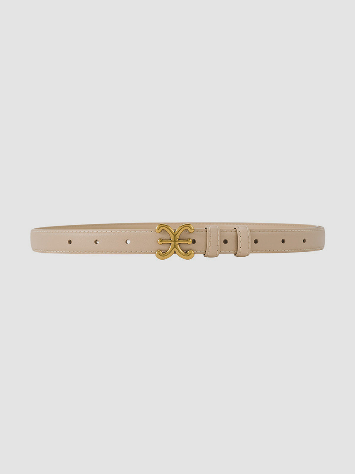 Sculpted Buckle Leather Waist Belt