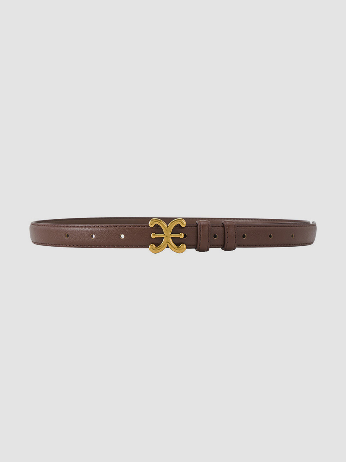 Sculpted Buckle Leather Waist Belt