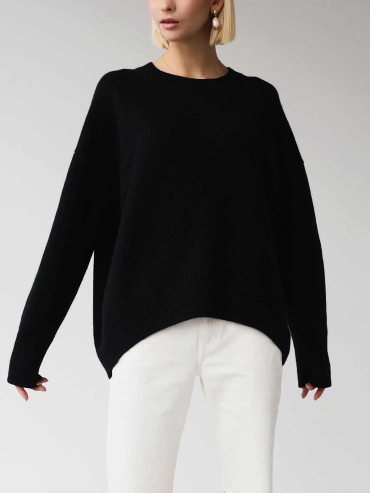 Oversized Crewneck Knit Sweater