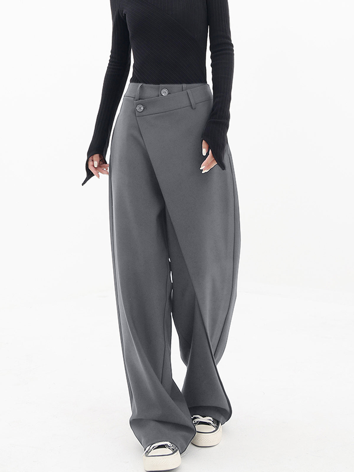 Asymmetrical Relaxed Fit Pants
