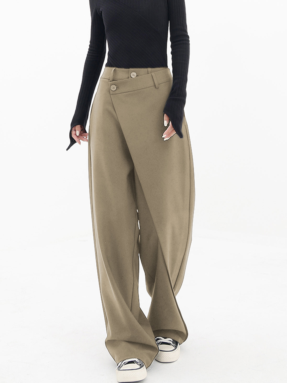 Asymmetrical Relaxed Fit Pants