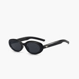 Retro Oval Black Sunglasses