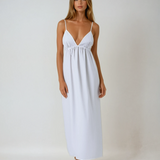 Coastal Open Back Cotton Summer Cocktail Maxi Dress