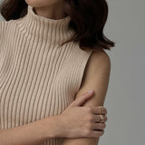 Ribbed Sleeveless Knit Top