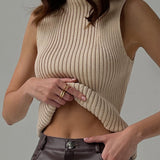 Ribbed Sleeveless Knit Top