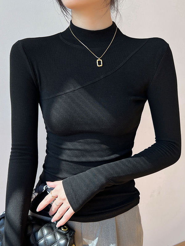 Mock Neck Long Sleeve Top