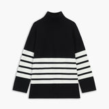 Striped Mock Neck Sweater