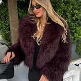 Women's Cropped Faux Fur Coat