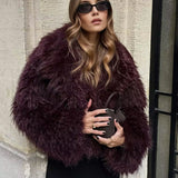 Women's Cropped Faux Fur Coat