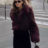 Women's Cropped Faux Fur Coat