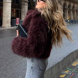 Women's Cropped Faux Fur Coat