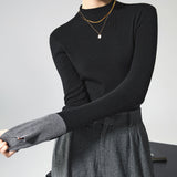Contrast Cuff Knit Sweater