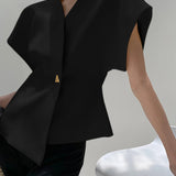 Trendy V-Neck Button Down Blouse