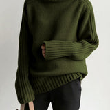 Ribbed Mock Neck Knit Sweater
