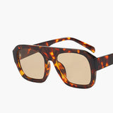 Retro Square Leopard Print Sunglasses