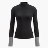 Contrast Cuff Knit Sweater
