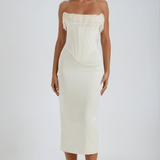 Bella Strapless Wedding Guest Maxi Dress