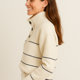 Button Collar Knit Pullover