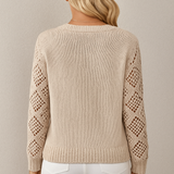 Crochet Sleeve Knit Sweater