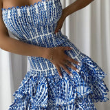 Dolce Amalfi Blue Summer Mini Dress