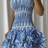 Dolce Amalfi Blue Summer Mini Dress