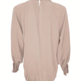 Long Sleeve Blouse with Tie Neck