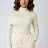 Kaia Asymmetrical High Neck Cutout Top