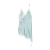 Lace Satin Backless Mini Dress