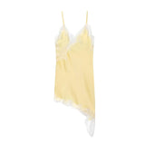 Lace Satin Backless Mini Dress