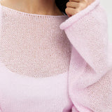 Sheer Pastel Pink Knit Sweater