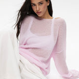 Sheer Pastel Pink Knit Sweater