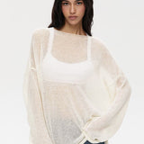 Sheer Pastel Pink Knit Sweater