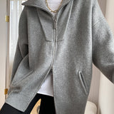 Casual Oversized Open Collar Cardigan