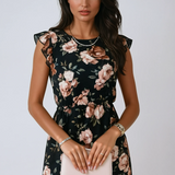 Ruffled chiffon Work midi dress