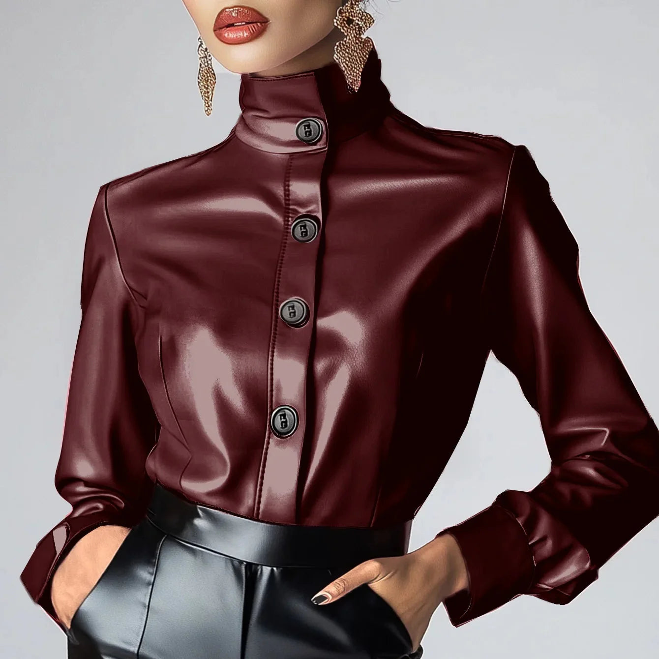 Ariana Blush Leather Jacket