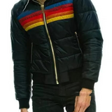 Women's Retro Striped Padded Puffer Jacket