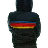 Women's Retro Striped Padded Puffer Jacket