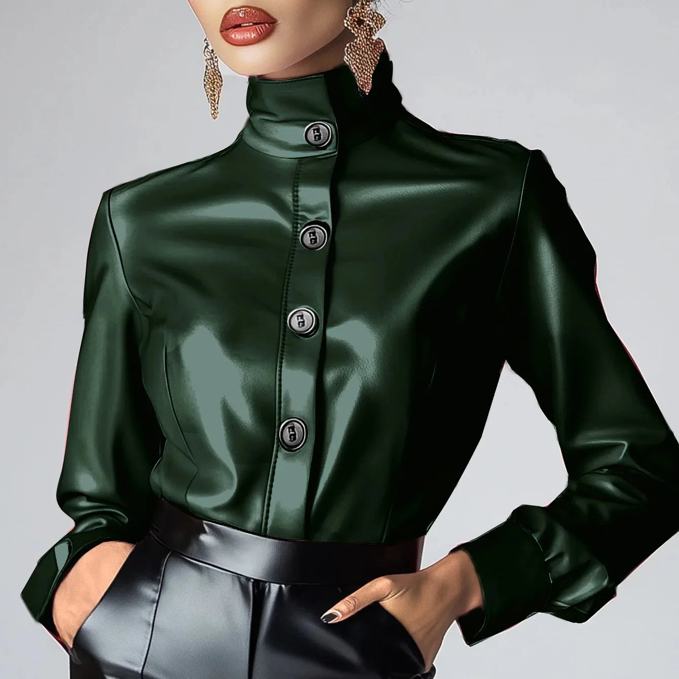 Ariana Blush Leather Jacket