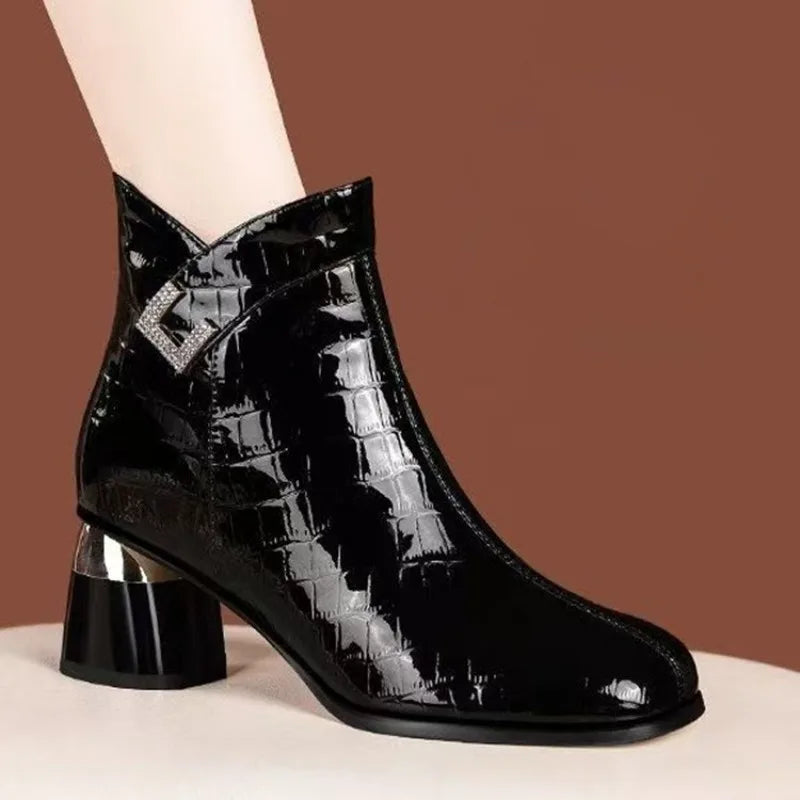 Valerine Gloss Ankle Boots
