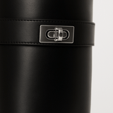 Women's Shark Lock Knee-High Faux Leather Boots