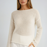 Sheer Textured Knit Sweater