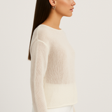 Sheer Textured Knit Sweater