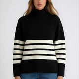 Striped Mock Neck Sweater