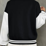 Women's Black and White Varsity Jacket