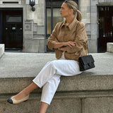 Women's Button-Down Suede Jacket