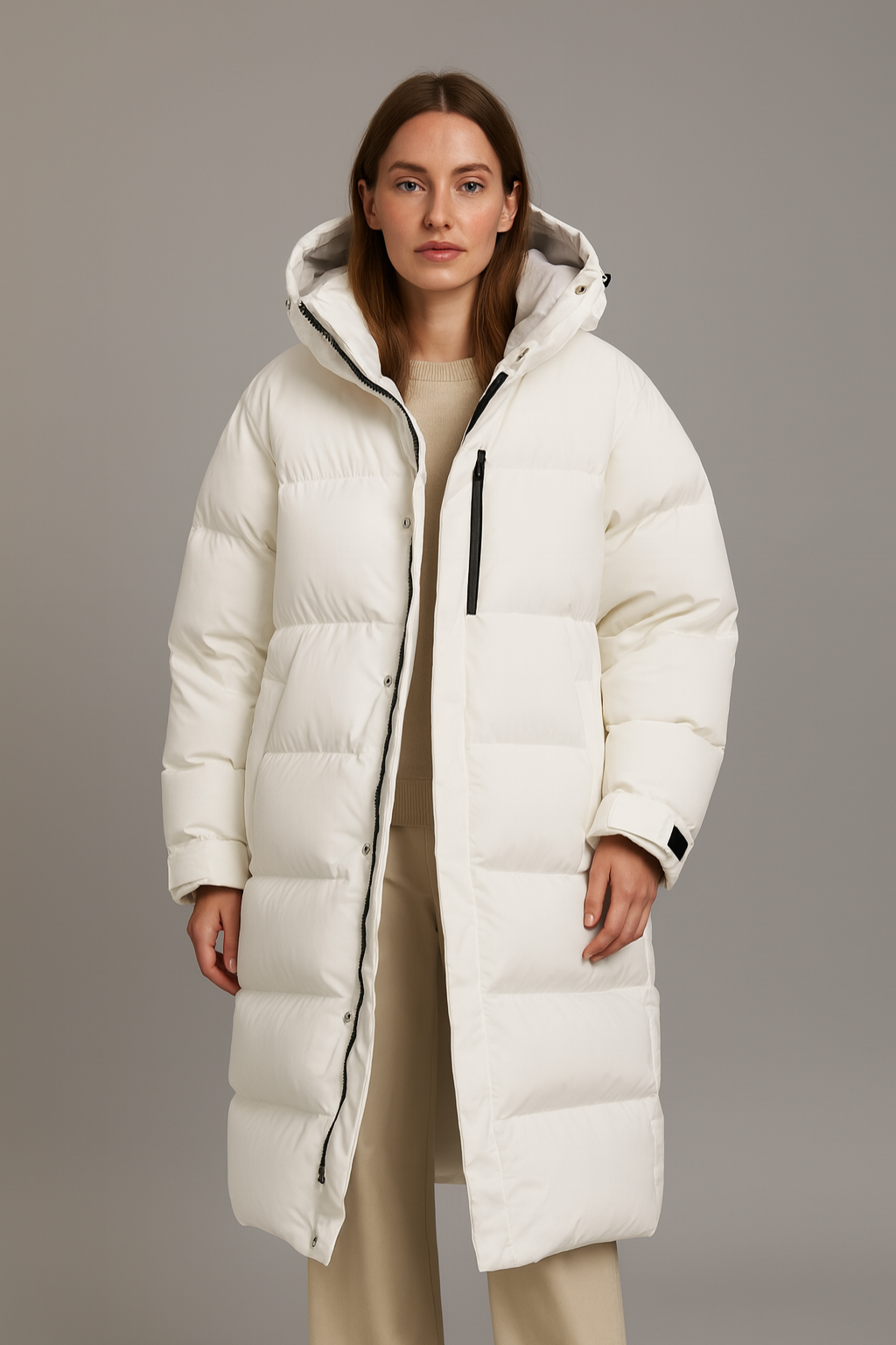 Women’s Longline Hooded Puffer Coat Jacket