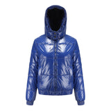 Women's high-gloss down jacket with hood