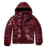 Women's high-gloss down jacket with hood